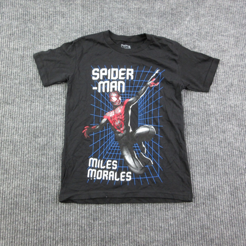 Miles Morales Spider-Man Shirt Mens M Black Crew Neck Marvel Graphic Tee